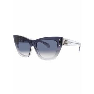 New BUGATTI 48L SCRY Cat-Eye Gradient Grey Crystal Women Sunglasses Authentic